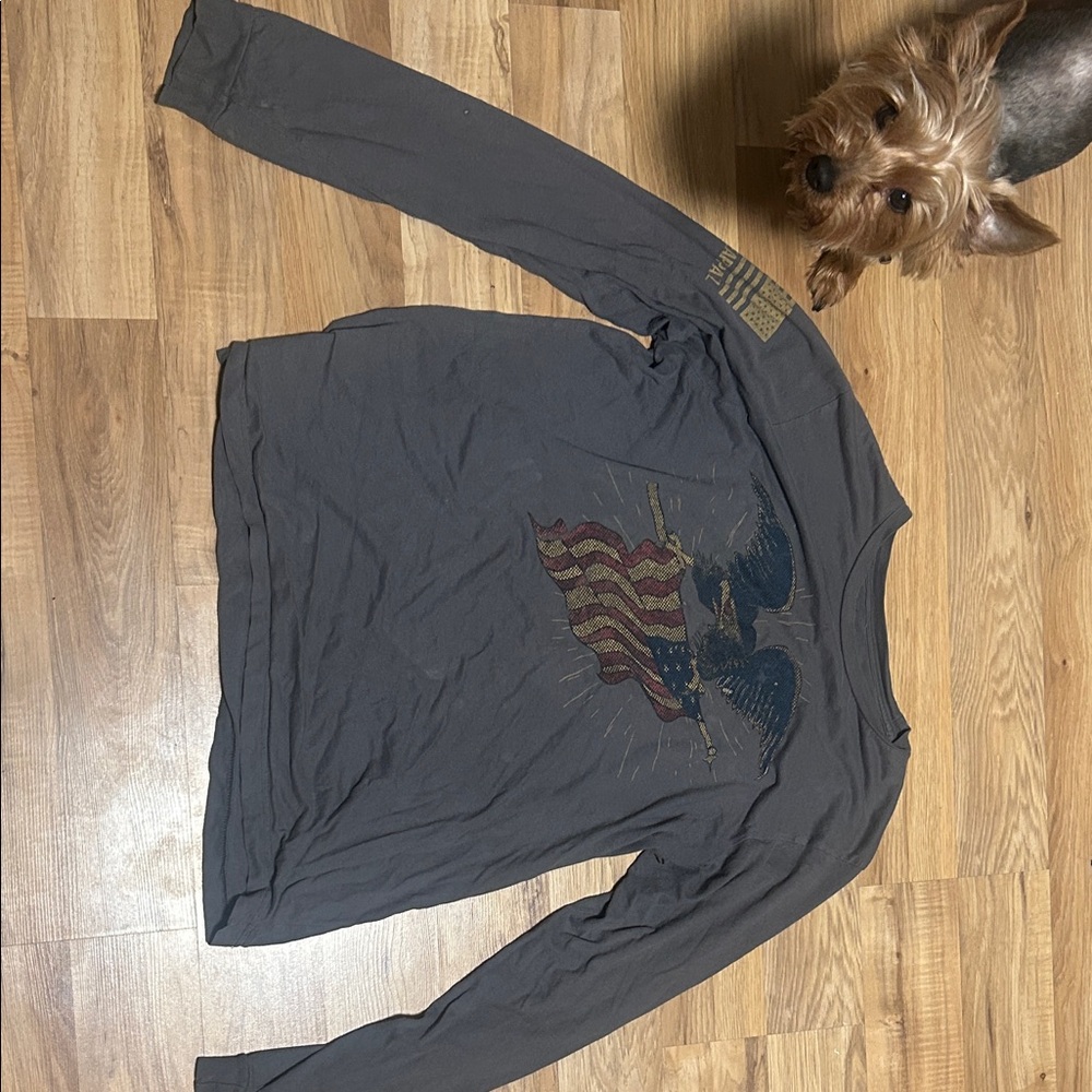 Patriotic Graphic Long Sleeve Men's Shirt